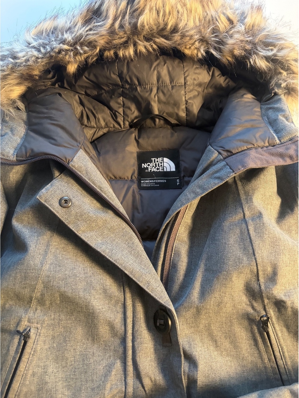 The North Face Women's Small Winter Coat with Faux Fur Hood